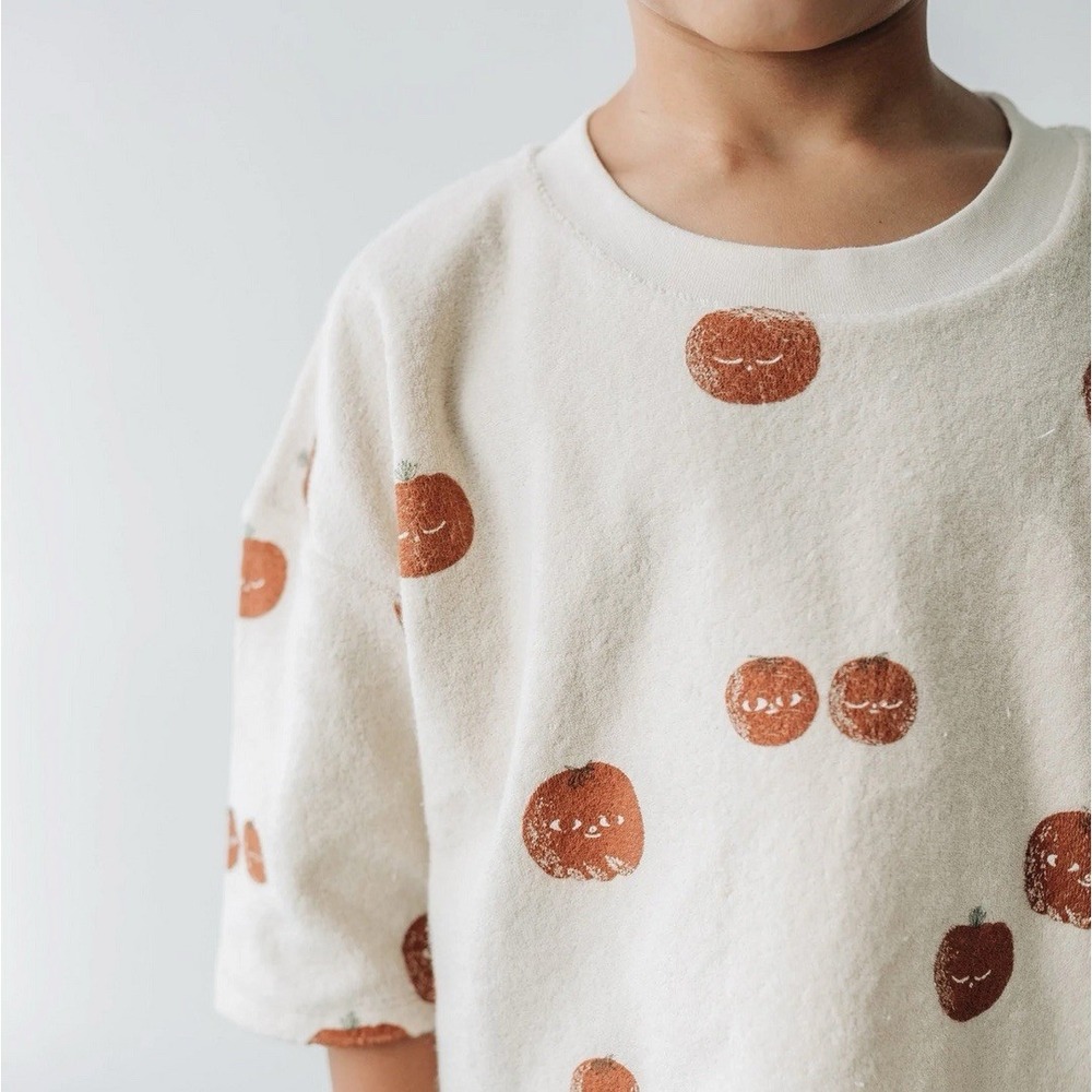 Kidwild Organic Cotton Infant French Terry Boxy Sweatshirt Tomato AOP Size 3-6 M